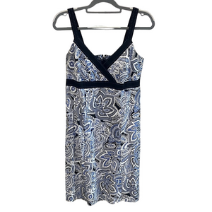 R&K Originals Blue and White Paisley Dress